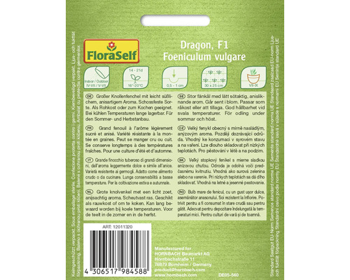 Samenpackung für Dragon F1 Gemüsefenchel