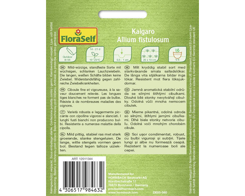 Verpackung von Kai Garo Lauchzwiebelsamen der Marke FloraSelf