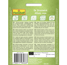 Samenpackung der Zwiebelsorte De Brunswick Allium cepa