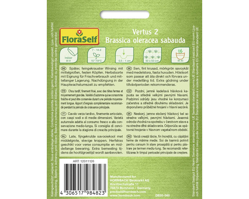 Samenpackung Vertus 2 Brassica oleracea sabauda