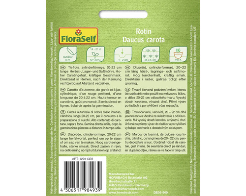 Samenpackung für Rotin Daucus carota, eine tiefrote, zylinderförmige Möhre