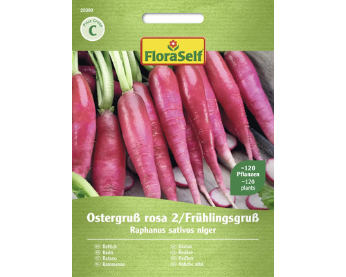 Rettich Ostergruß rosa 2/ Frühlingsgruß FloraSelf Samenfestes Saatgut Gemüsesamen FloraSelf Radieschen Ostergruß rosa 2 / Frühlingsgruß Samenpackung