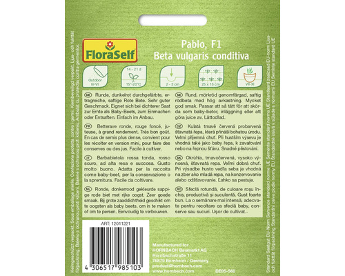 Pablo F1 Rote Bete Samenpackung