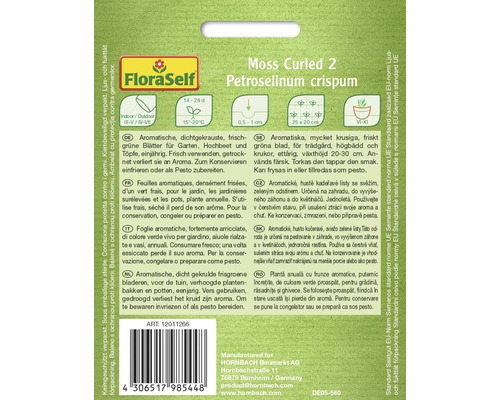 FloraSelf Moss Curled 2 Petersilie-Samenpackung