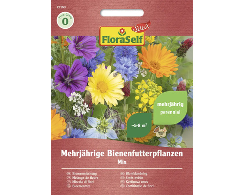 Blumenmischung Mehrjährige Bienenfutterpflanzen FloraSelf Select Samenfestes Saatgut Blumensamen