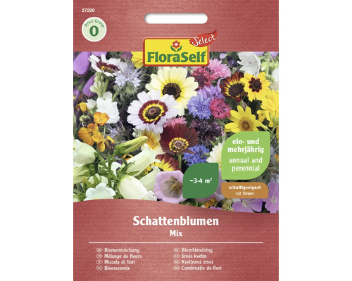 Blumenmischung Schattenblumen FloraSelf Select Samenfestes Saatgut Blumensamen FloraSelf Blumensamen Schattenblumen Mischung für circa 3 bis 4 Quadratmeter