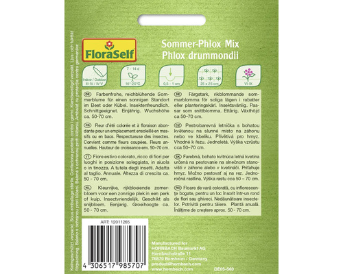 Sommerphlox Mix Saatgutverpackung