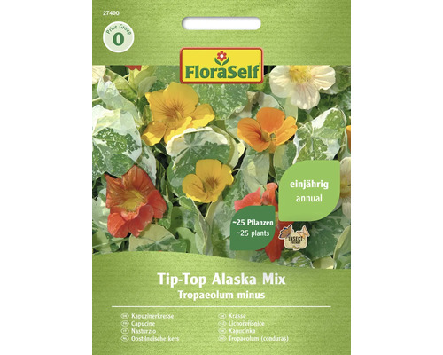 Kapuzinerkresse FloraSelf Samenfestes Saatgut Blumensamen Tip-Top Alaska Mischung FloraSelf Samentüte Tip-Top Alaska Mix Kapuzinerkresse