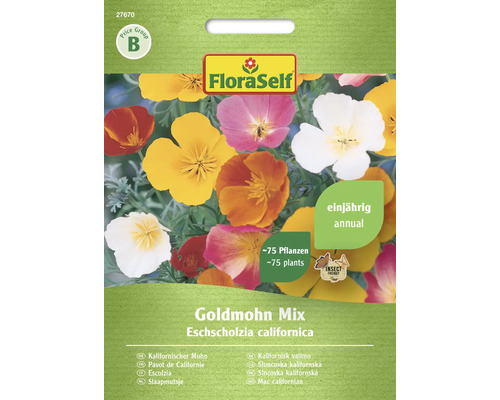 Kalifornischer Mohn Goldmohn FloraSelf Samenfestes Saatgut Blumensamen