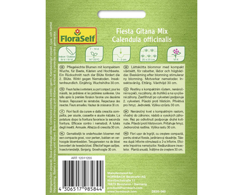 Samenpackung Ringelblume Calendula officinalis Fiesta Gitana Mix