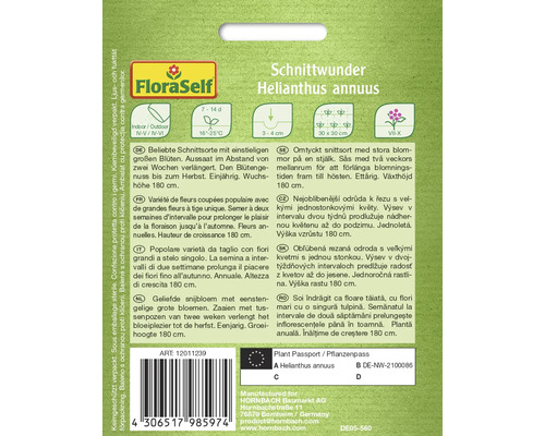 FloraSelf Schnittwunder Helianthus annuus samenpackung