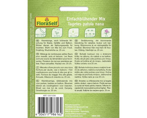FloraSelf Tagetes patula nana seed packet