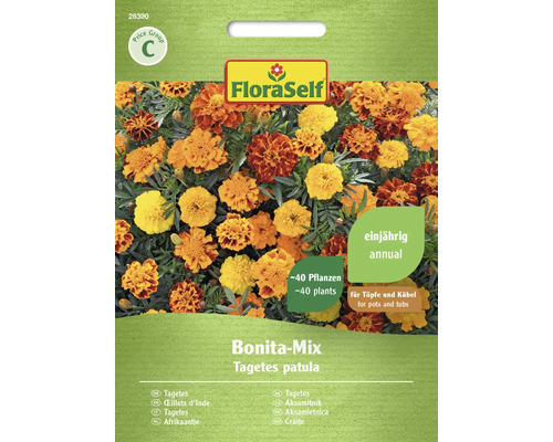 Tagetes Bonita-Mischung FloraSelf Samenfestes Saatgut Blumensamen