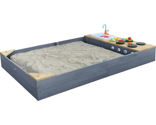 Sandkasten Kelly mit Spielküchenzeile axi 180 x 115 x 21,8 cm Holz grau braun