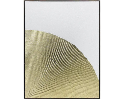 Leinwandbild Original gerahmt goldener Kreis 60x80 cm