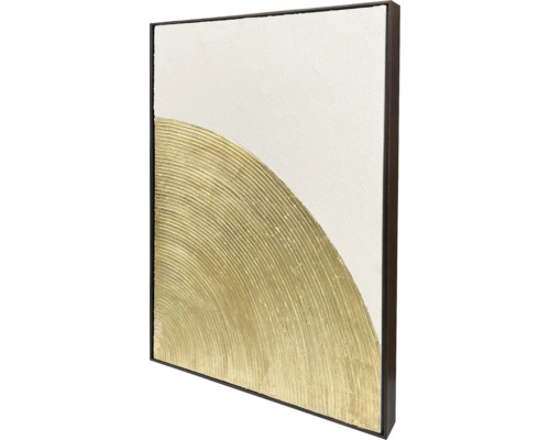 Dekoratives Wandbild mit abstraktem, goldenem Halbkreis-Muster