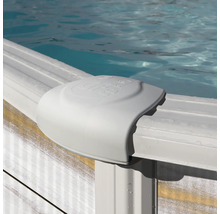 Aufstellpool Stahlwandpool-Set Gre rund Ø 480x132 cm inkl. Sandfilteranlage, Skimmer, Leiter, Filtersand & Bodenschutzvlies weiß