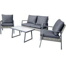 Gartenmöbelset mit zwei Sesseln, einem Sofa und einem Tisch für den Außenbereich