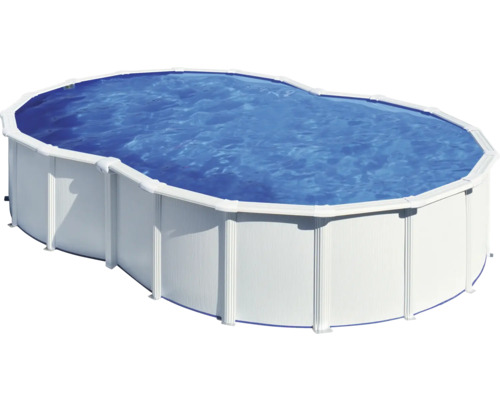 Aufstellpool Stahlwandpool-Set Gre Dream-Pool achteckig 500x340x120 cm inkl. Sandfilteranlage, Einbauskimmer, Leiter, Filtersand & Anschlussschlauch