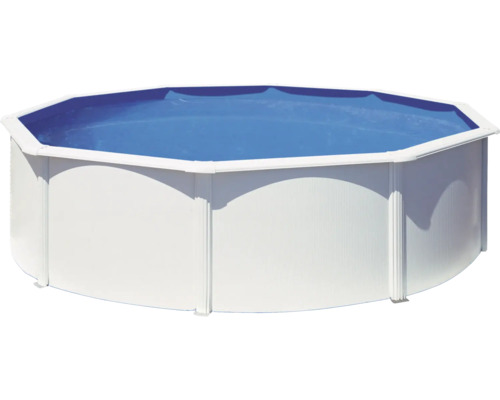 Achteckiger Stahlwandpool mit Wasser