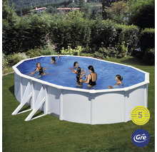 Aufstellpool Stahlwandpool-Set Gre oval 500x300x122 cm inkl. Kartuschenfilteranlage & Leiter weiß