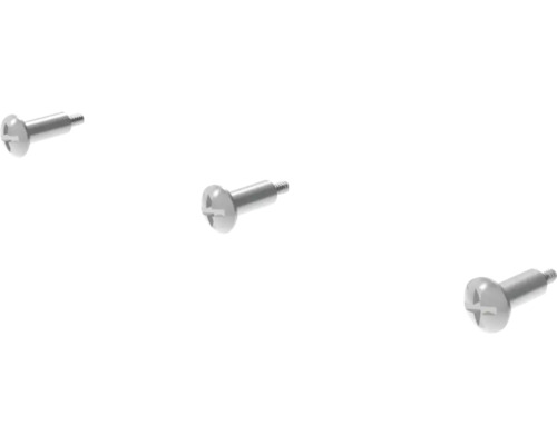 Drei Linsenkopfschrauben mit Kreuzschlitz