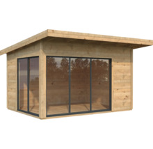 Gartenhaus Palmako Andrea 11,2 m² Schiebetür Isolierglas inkl. Fußboden 434 x 402 cm braun