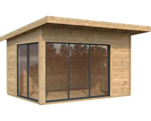 Gartenhaus Palmako Andrea 11,2 m² Schiebetür Isolierglas inkl. Fußboden 434 x 402 cm braun