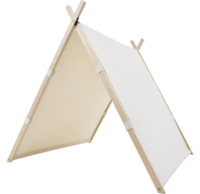 Spielzelt aus Holz und Stoff