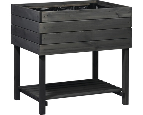 Hochbeet aus Holz mit Ablage