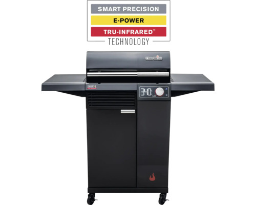 Schwarzer Gasgrill mit Smart Precision, E-Power und Tru-Infrared Technologie
