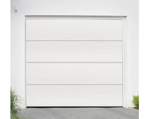 Geschlossenes Garagentor mit horizontaler Paneelstruktur