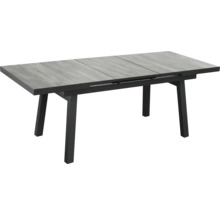 Ausziehbarer Gartentisch mit Tischplatte und vier Tischbeinen