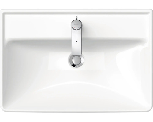 Waschbecken mit Armatur, Aufsicht