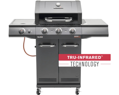 Char-Broil Gasgrill mit vier Brennern, Seitenbrenner, Türen und Rollen