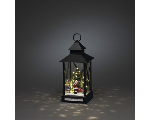 LED Laterne Konstsmide Weihnachtsmann mit Kind H 32 cm 31 LEDs Lichtfarbe warmweiß batteriebetrieben Dekorative Laterne mit Weihnachtsmotiv, Weihnachtsbaum, Weihnachtsmann und Beleuchtung