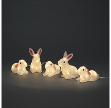 Dekorative Hasenfiguren mit LED-Beleuchtung als Osterdekoration