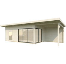 Gartenhaus Palmako Andrea 17,1 + 7,9 m² inkl. Fußboden 920 x 402 cm natur
