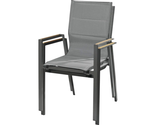 Gartenstuhl mit Armlehnen und Metallrahmen