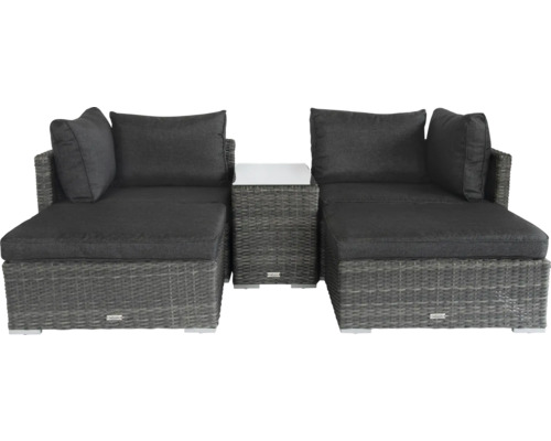 Gartenmöbelset mit zwei Loungesesseln und einem Beistelltisch aus Rattan