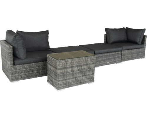 Gartenmöbelset mit Rattanoptik und Polsterung