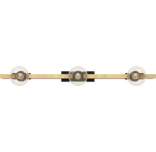 Deckenleuchte mit drei Leuchten und Holzdetails