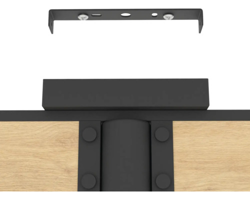 Detailansicht eines Regals mit Halterung zur Wandmontage