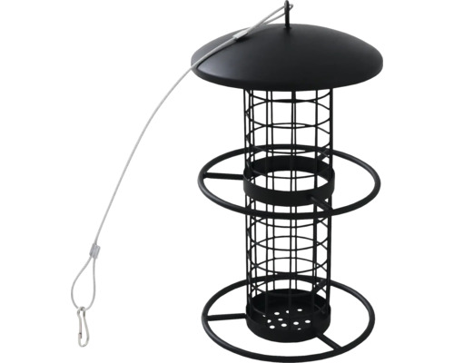 Futtersäule Siena Garden Vogelfuttersäule Matt Black für Meisenknödel, 26 cm Futtersation für Wildvögel