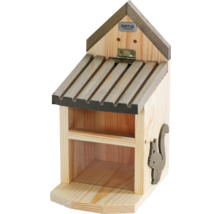 Futterhaus für Eichhörnchen aus Holz mit Schieferdach und Eichhörnchenmotiv