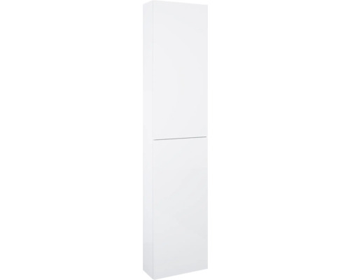 Jungborn Hochschrank BxHxT 400 x 1800 mm x 126 mm Frontfarbe weiß hochglanz Weißer Hängeschrank mit zwei Türen für Badezimmer