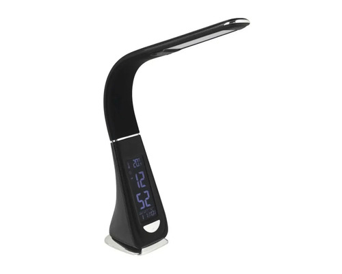 Schwarze LED-Tischleuchte mit Digitalanzeige für den Schreibtisch