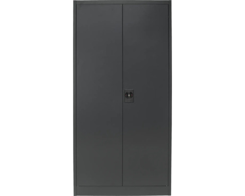 Hochschrank RIKTA Multifunktionsschrank Materialschrank Wandschrank 80 x 168 x 40 cm 2 Türen 4 Einlegeböden, anthrazit