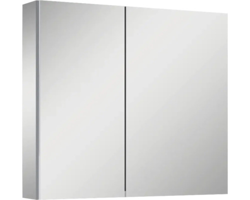 Jungborn Spiegelschrank 706 x 129 x 618 mm grau 2-türig mit einseitigen Spiegeltüren und Seitenverspiegelung