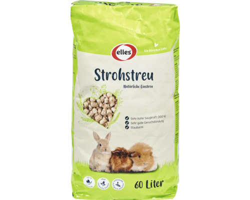 Kleintierstreu elles Strohstreu natürliches Einstreu für Nager und auch Katzen 60 l ca. 24 kg-0